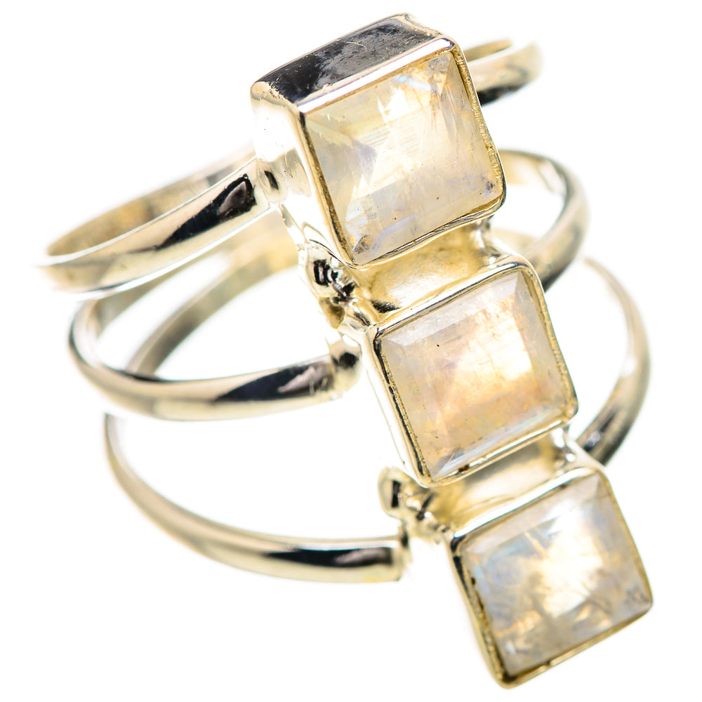 Rainbow Moonstone Rings handcrafted by Anasilvercos - RING132009 - Photo 2