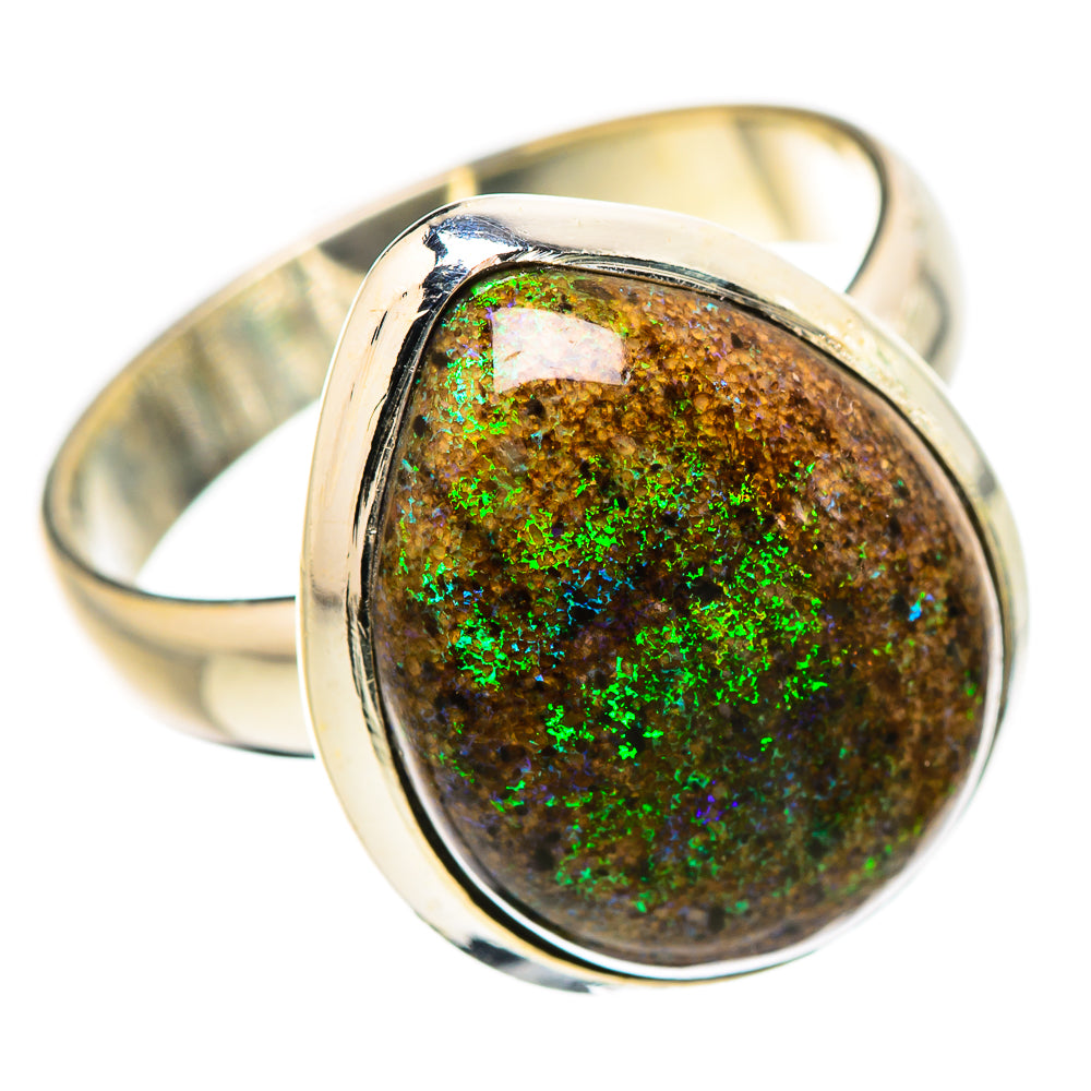 Andamooka Opal Rings handcrafted by Anasilvercos - RING132011 - Photo 2