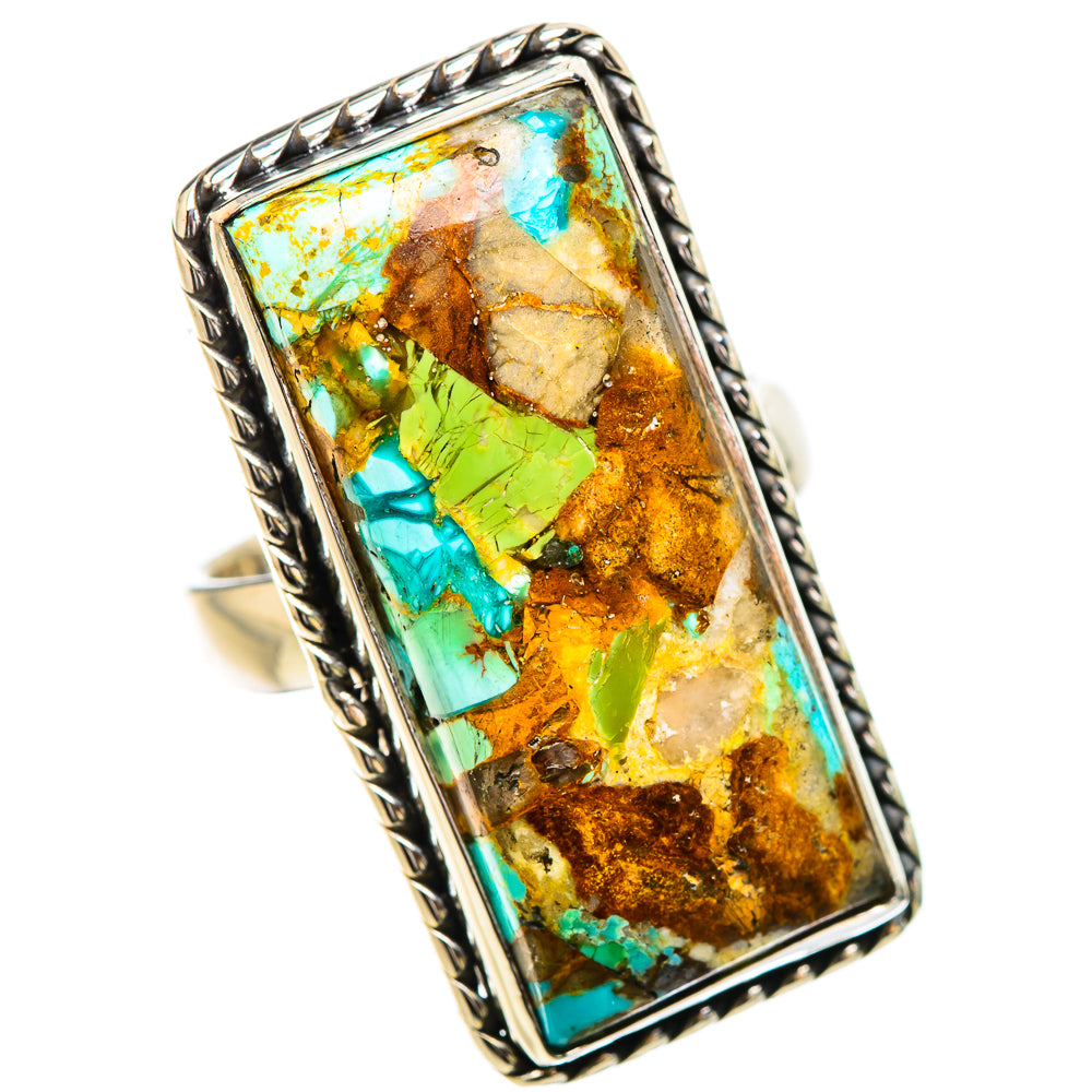 Kingman Mohave Turquoise Rings handcrafted by Anasilvercos - RING132028 - Photo 2
