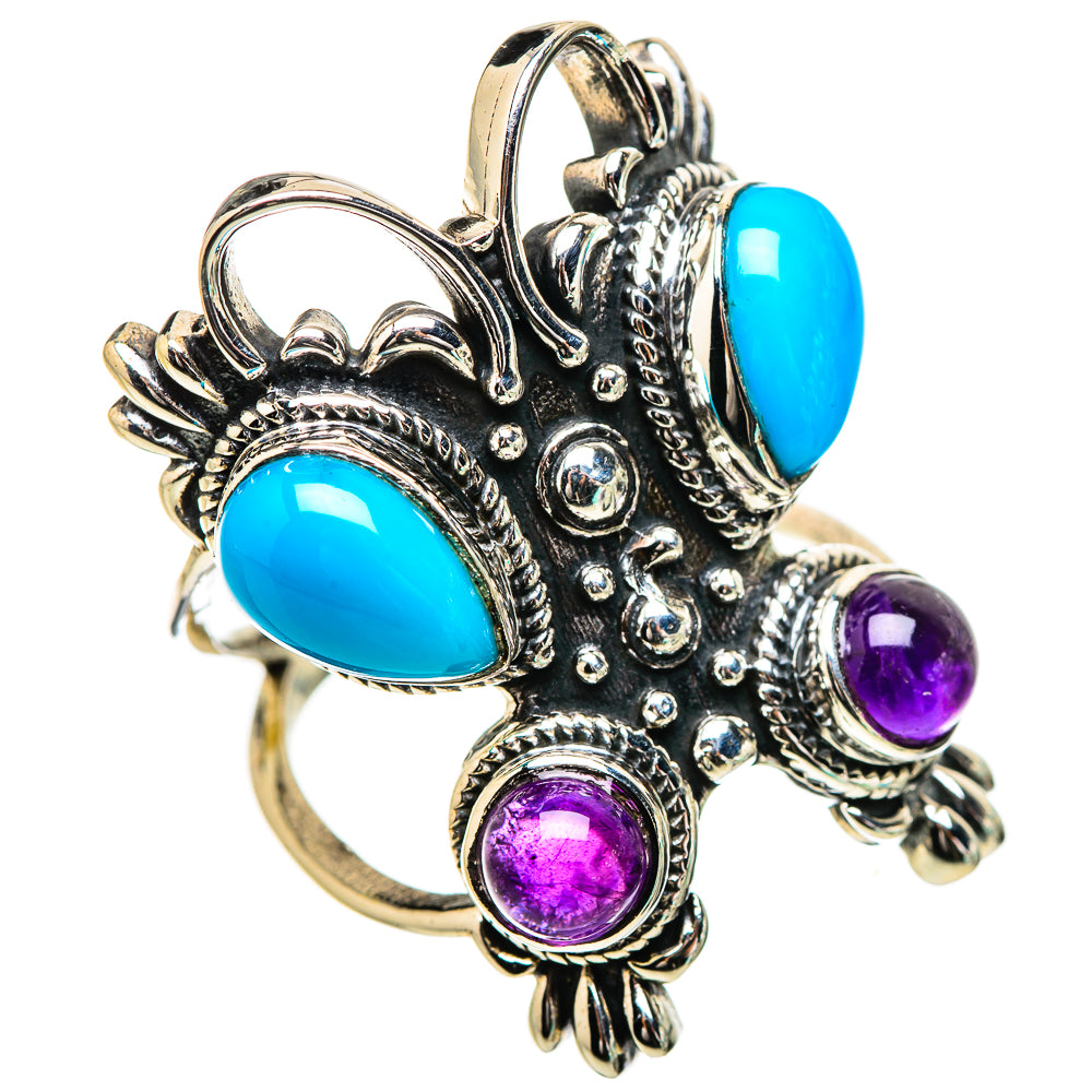 Sleeping Beauty Turquoise Rings handcrafted by Anasilvercos - RING132032 - Photo 2