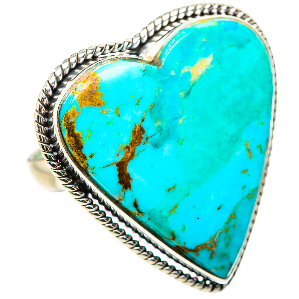 Kingman Mohave Turquoise Rings handcrafted by Anasilvercos - RING132035 - Photo 2