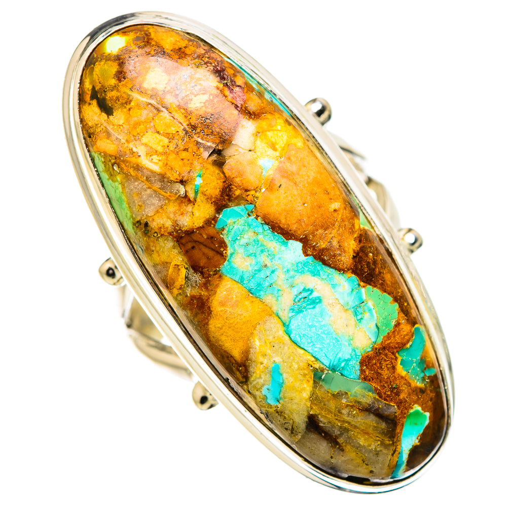 Kingman Mohave Turquoise Rings handcrafted by Anasilvercos - RING132053 - Photo 2