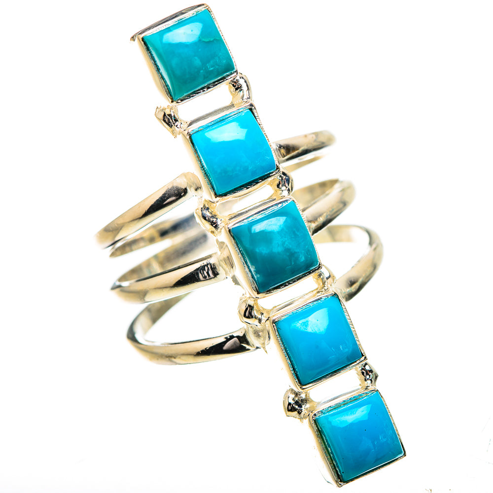 Sleeping Beauty Turquoise Rings handcrafted by Anasilvercos - RING132061 - Photo 2