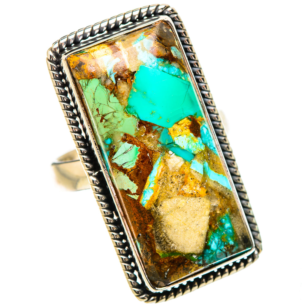Kingman Mohave Turquoise Rings handcrafted by Anasilvercos - RING132074 - Photo 2
