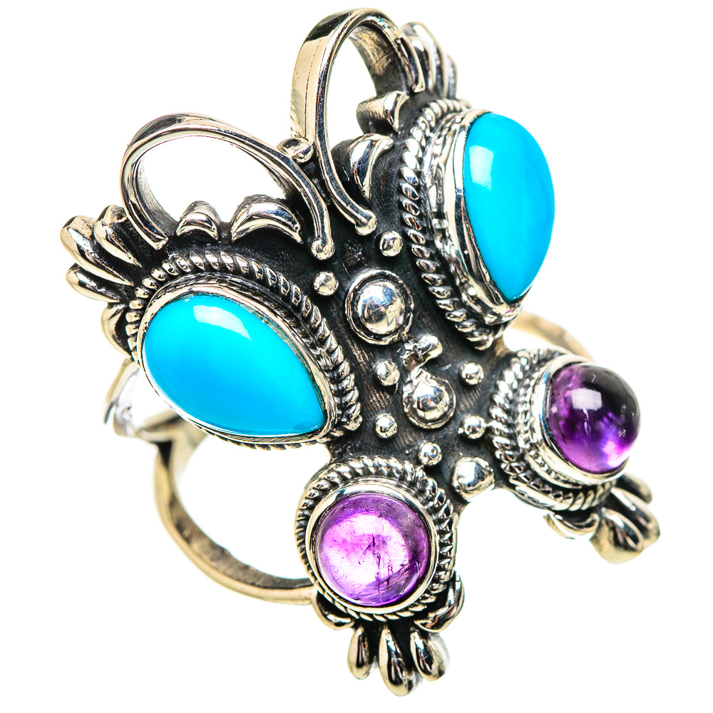 Sleeping Beauty Turquoise Rings handcrafted by Anasilvercos - RING132091 - Photo 2