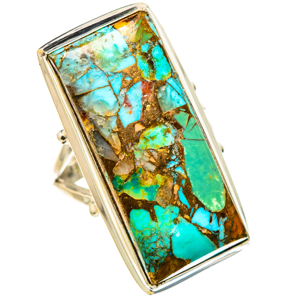 Kingman Mohave Turquoise Rings handcrafted by Anasilvercos - RING132099 - Photo 2