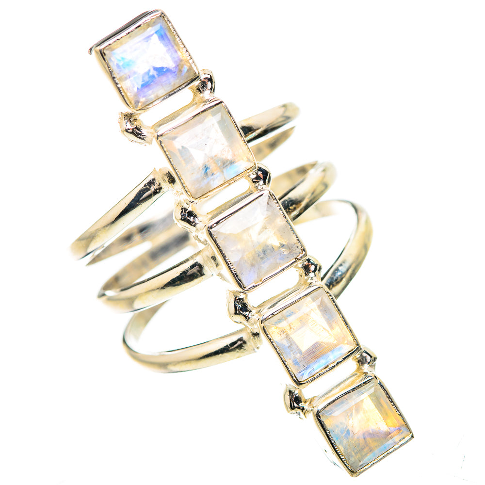 Rainbow Moonstone Rings handcrafted by Anasilvercos - RING132108 - Photo 2