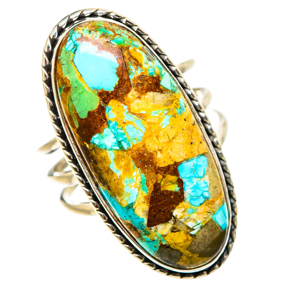 Kingman Mohave Turquoise Rings handcrafted by Anasilvercos - RING132111 - Photo 2