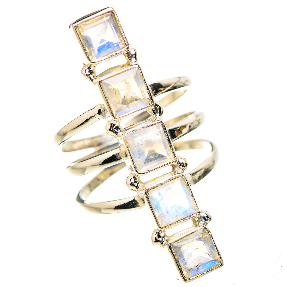 Rainbow Moonstone Rings handcrafted by Anasilvercos - RING132123 - Photo 2