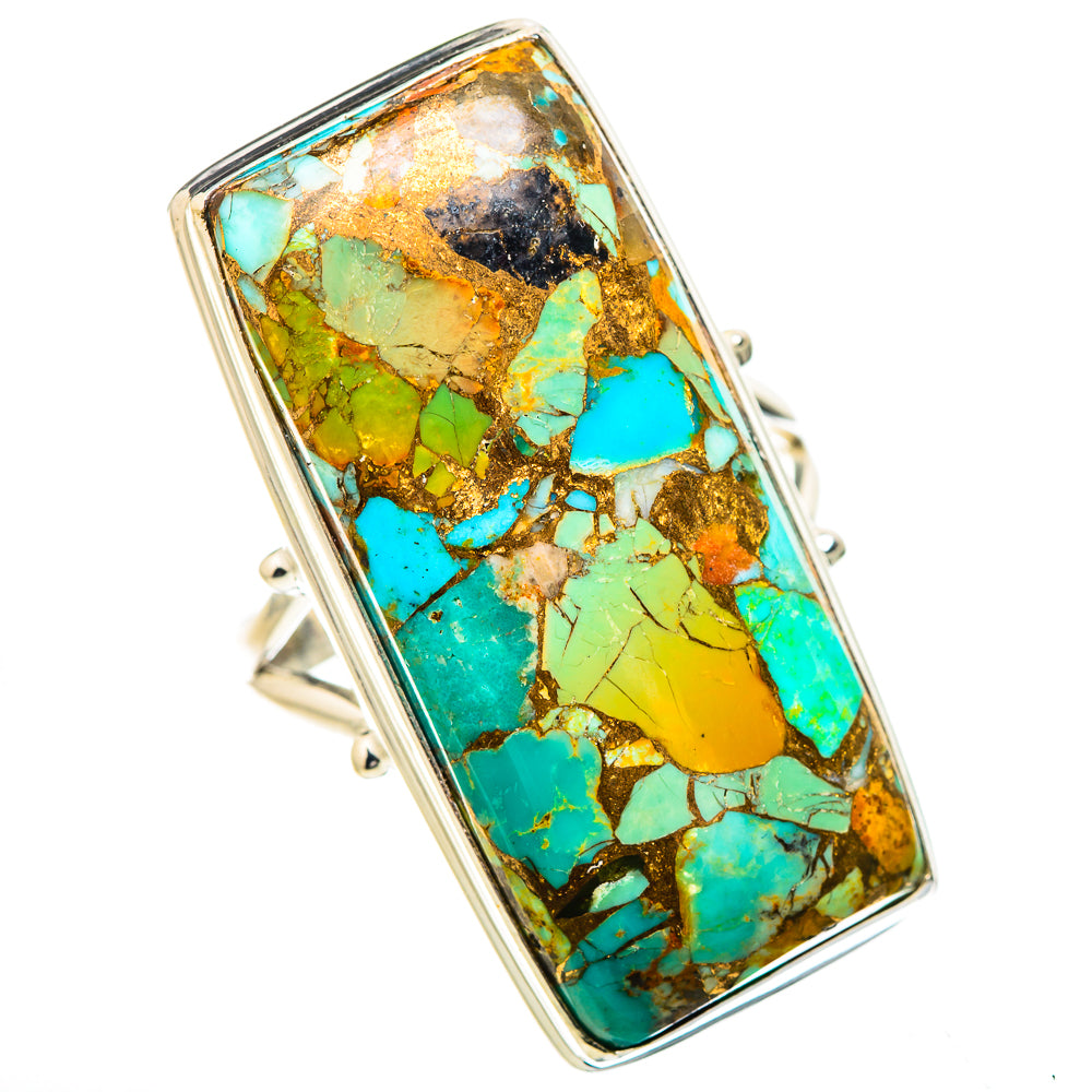 Kingman Mohave Turquoise Rings handcrafted by Anasilvercos - RING132145 - Photo 2