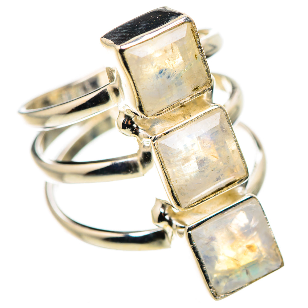 Rainbow Moonstone Rings handcrafted by Anasilvercos - RING132161 - Photo 2