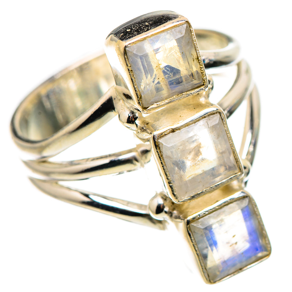 Rainbow Moonstone Rings handcrafted by Anasilvercos - RING132176 - Photo 2