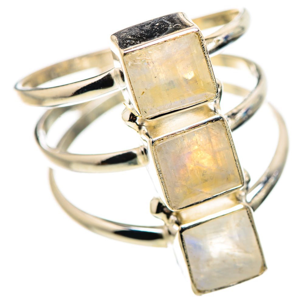 Rainbow Moonstone Rings handcrafted by Anasilvercos - RING132177 - Photo 2