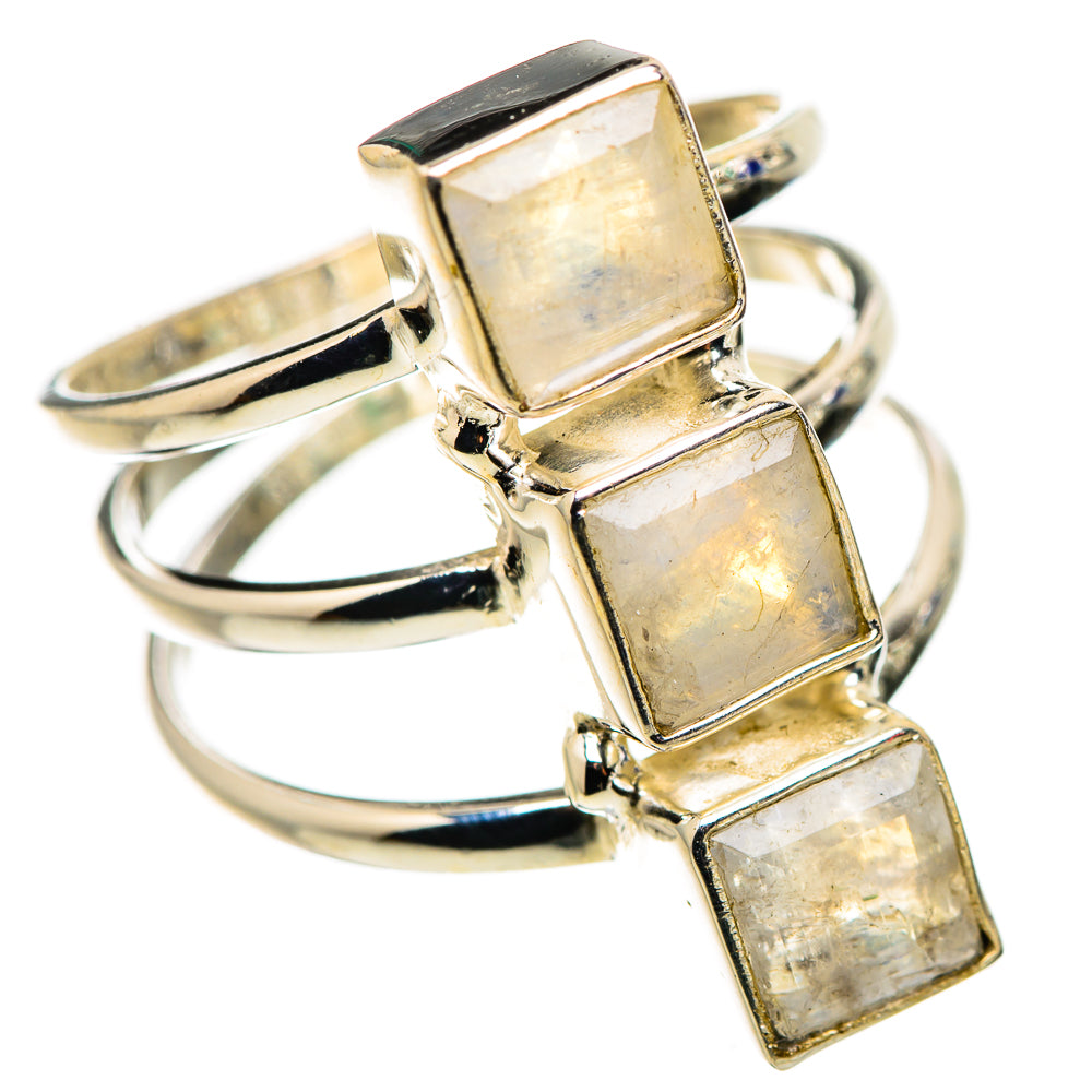 Rainbow Moonstone Rings handcrafted by Anasilvercos - RING132193 - Photo 2
