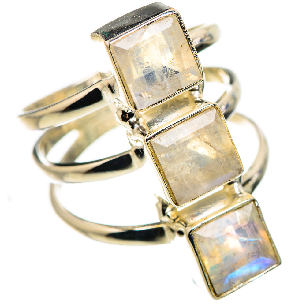 Rainbow Moonstone Rings handcrafted by Anasilvercos - RING132251 - Photo 2