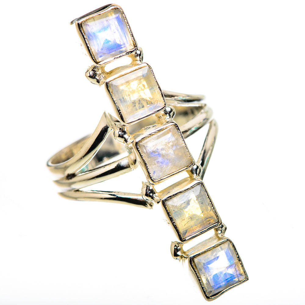 Rainbow Moonstone Rings handcrafted by Anasilvercos - RING132279 - Photo 2