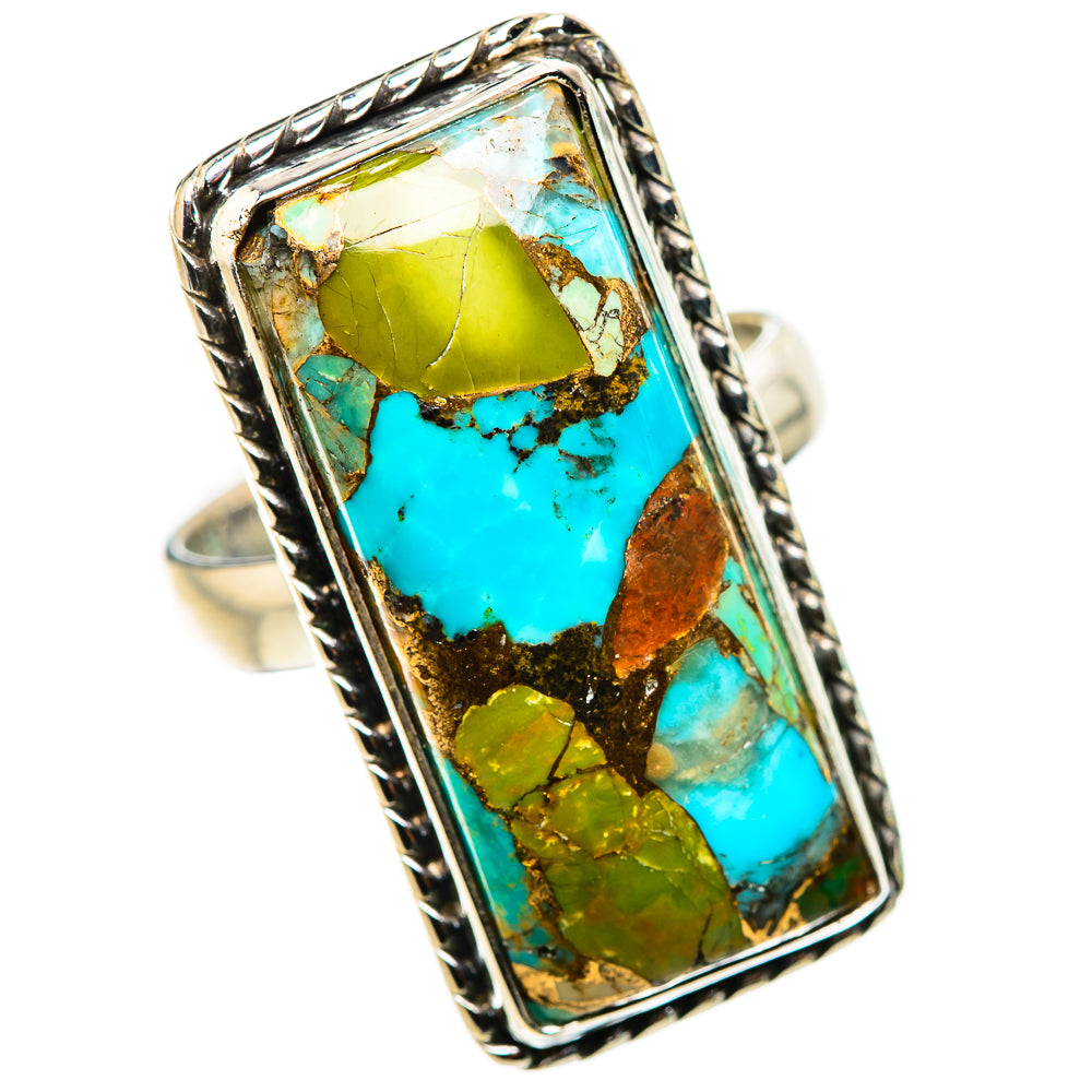 Kingman Mohave Turquoise Rings handcrafted by Anasilvercos - RING132292 - Photo 2