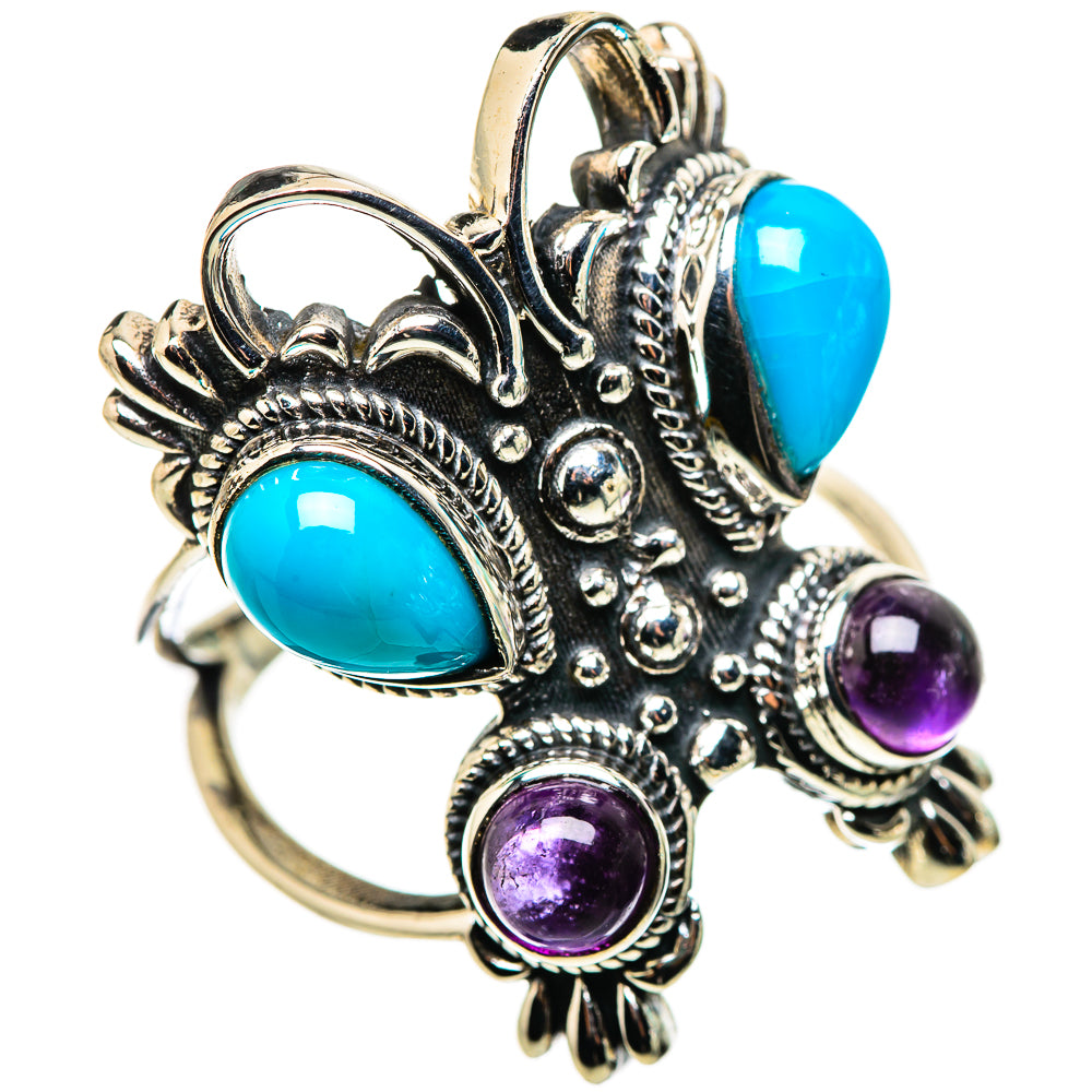 Sleeping Beauty Turquoise Rings handcrafted by Anasilvercos - RING132300 - Photo 2