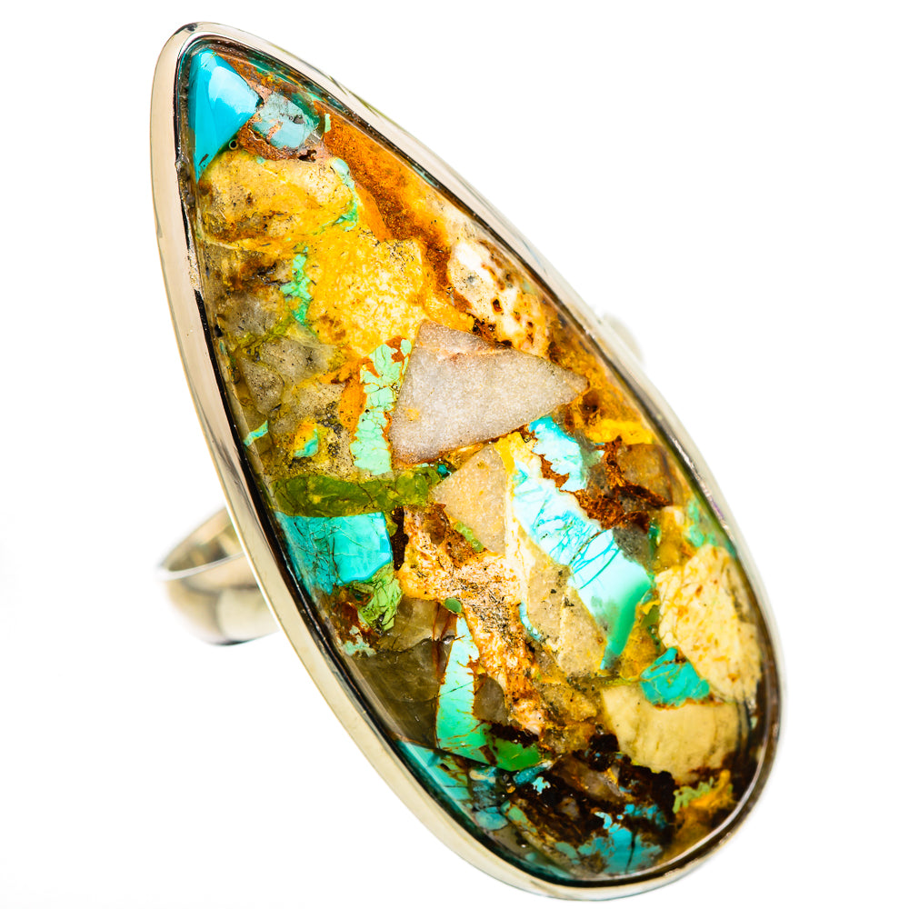 Kingman Mohave Turquoise Rings handcrafted by Anasilvercos - RING132302 - Photo 2