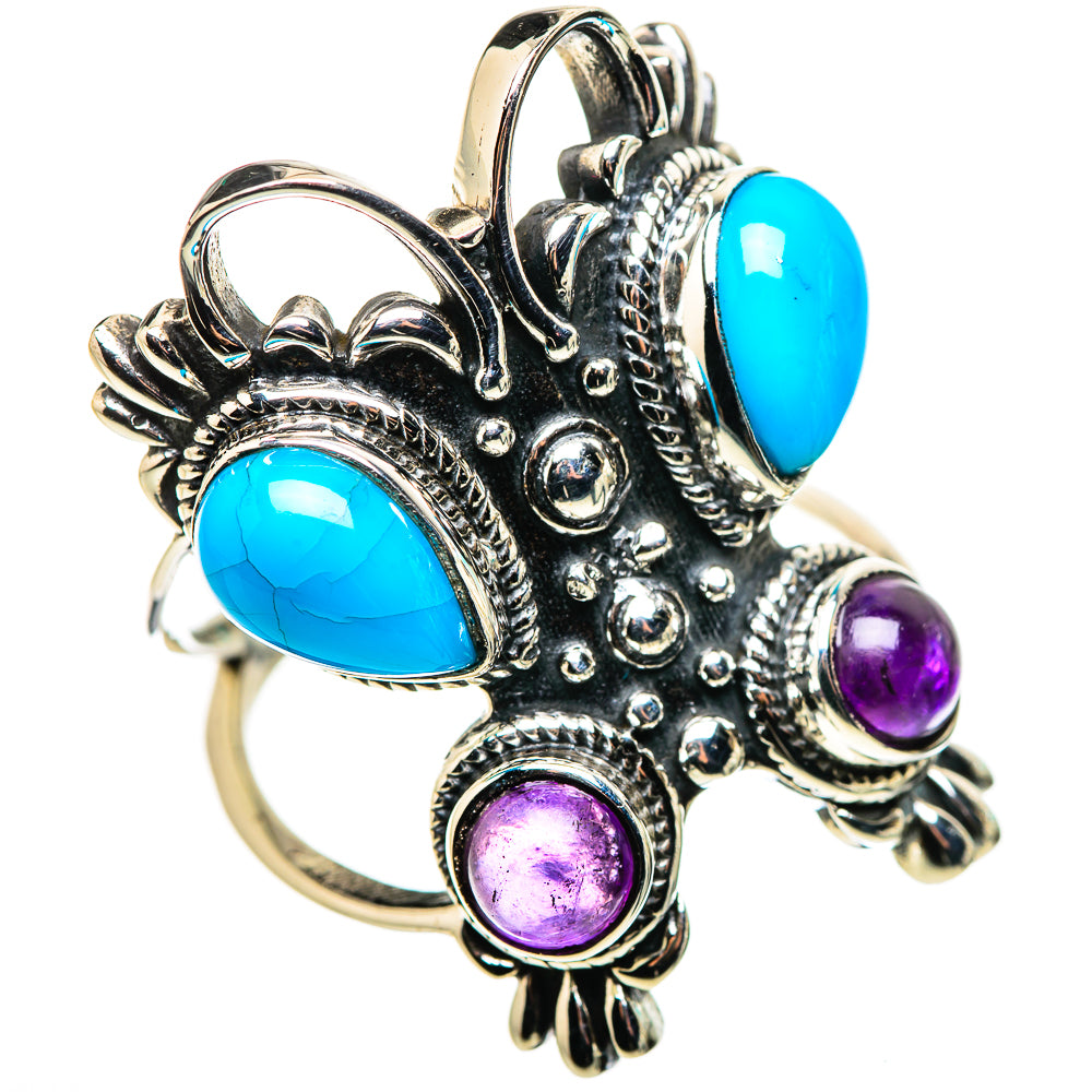 Sleeping Beauty Turquoise Rings handcrafted by Anasilvercos - RING132339 - Photo 2