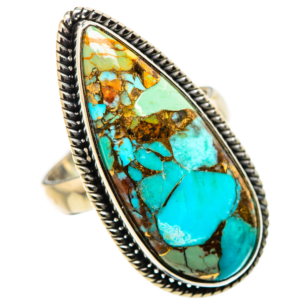Kingman Mohave Turquoise Rings handcrafted by Anasilvercos - RING132347 - Photo 2