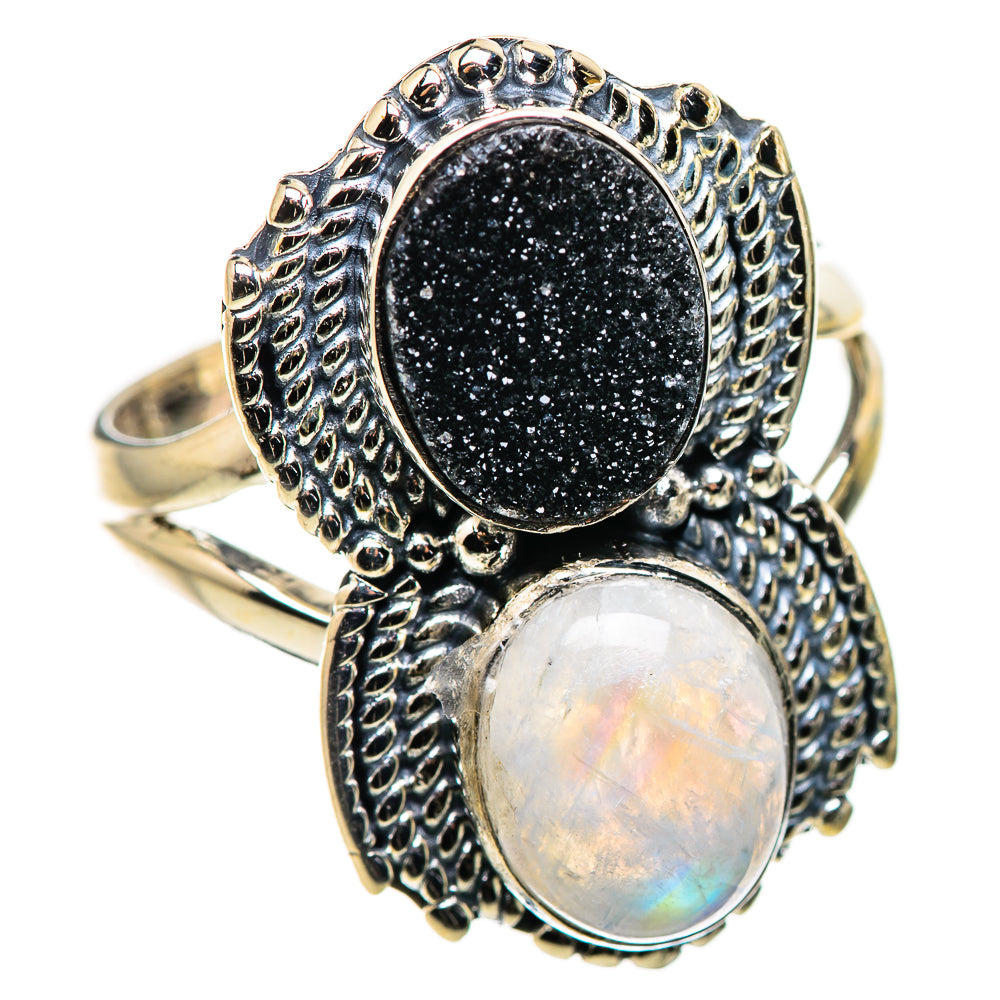 Rainbow Moonstone Rings handcrafted by Anasilvercos - RING132364 - Photo 2