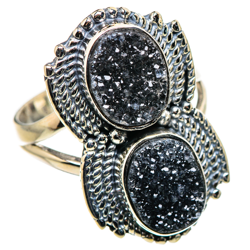 Black Druzy Rings handcrafted by Anasilvercos - RING132384 - Photo 2