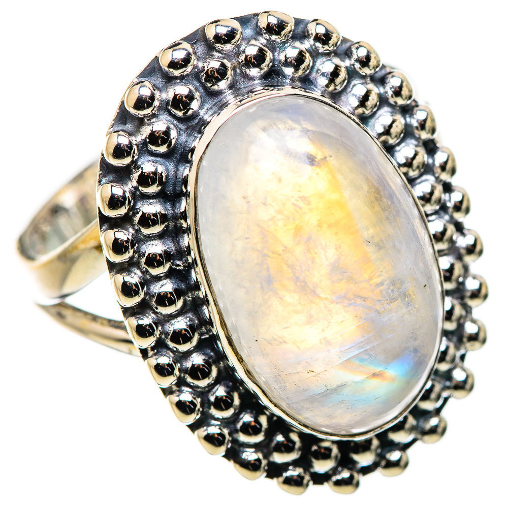 Rainbow Moonstone Rings handcrafted by Anasilvercos - RING132387 - Photo 2