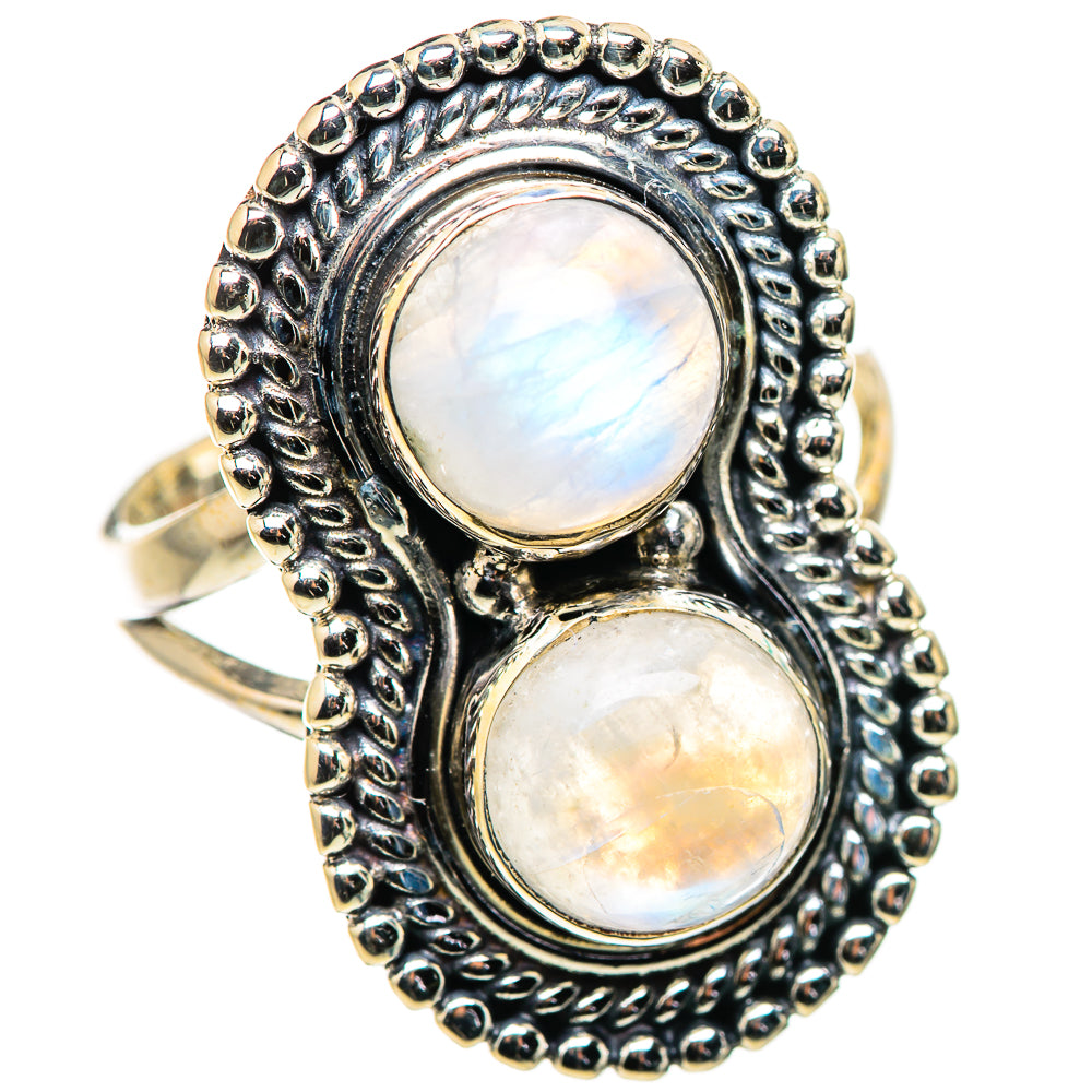 Rainbow Moonstone Rings handcrafted by Anasilvercos - RING132406 - Photo 2