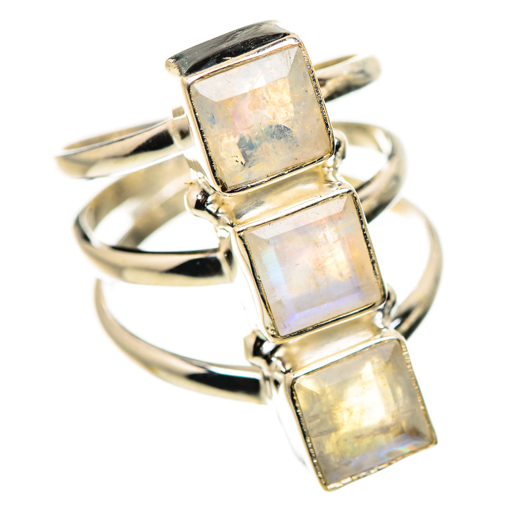 Rainbow Moonstone Rings handcrafted by Anasilvercos - RING132500 - Photo 2