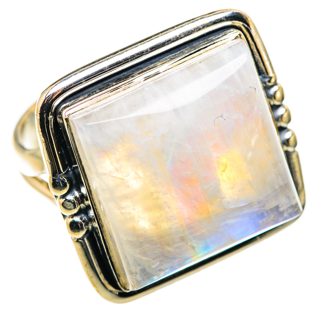 Rainbow Moonstone Rings handcrafted by Anasilvercos - RING132536 - Photo 2