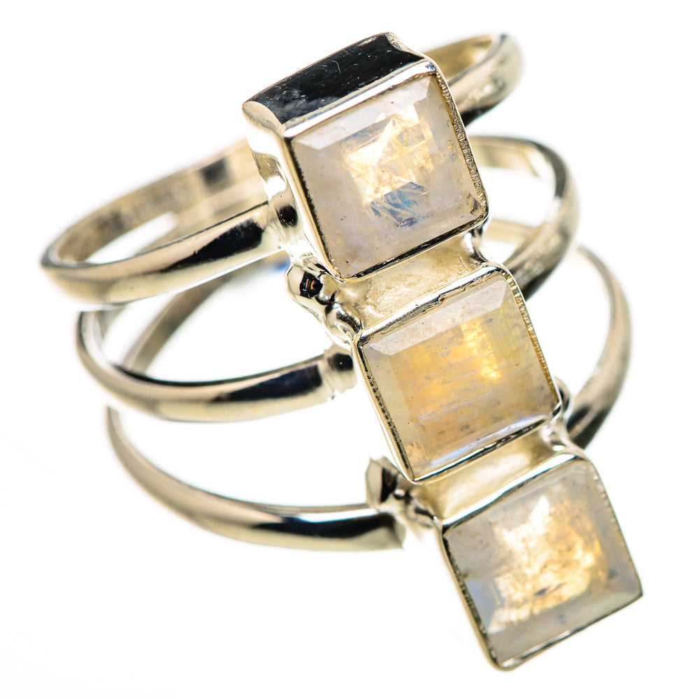 Rainbow Moonstone Rings handcrafted by Anasilvercos - RING132574 - Photo 2
