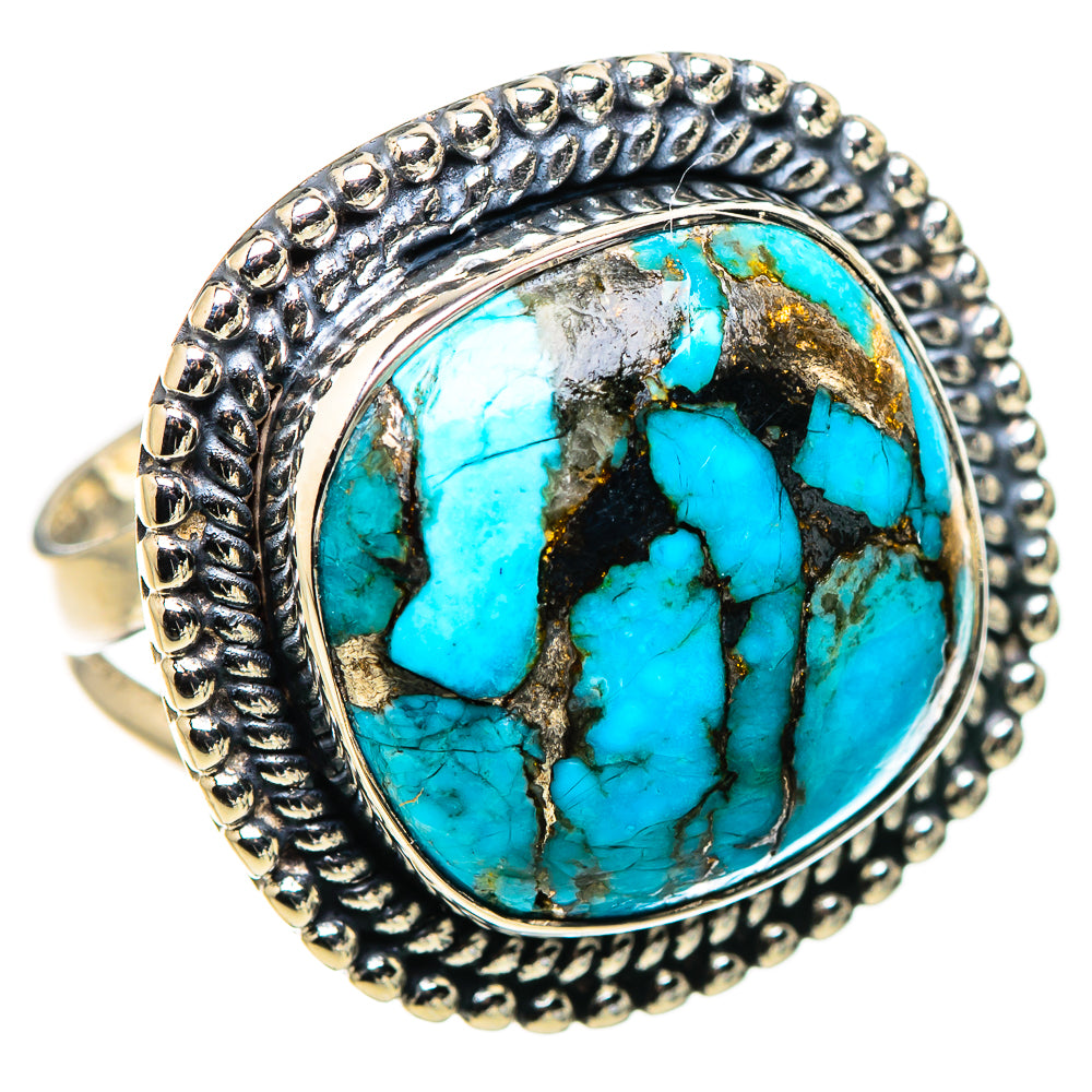 Blue Copper Composite Turquoise Rings handcrafted by Anasilvercos - RING132648 - Photo 2
