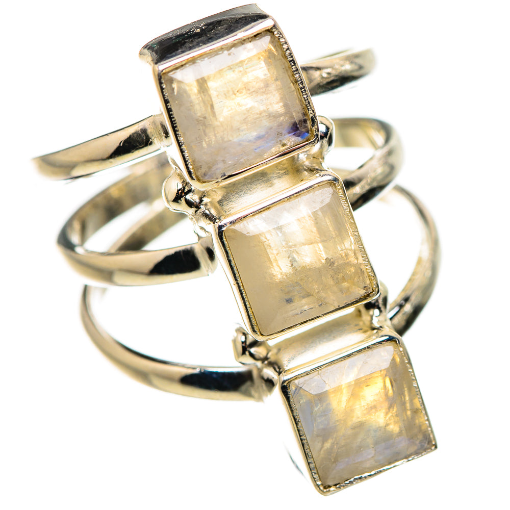 Rainbow Moonstone Rings handcrafted by Anasilvercos - RING132662 - Photo 2