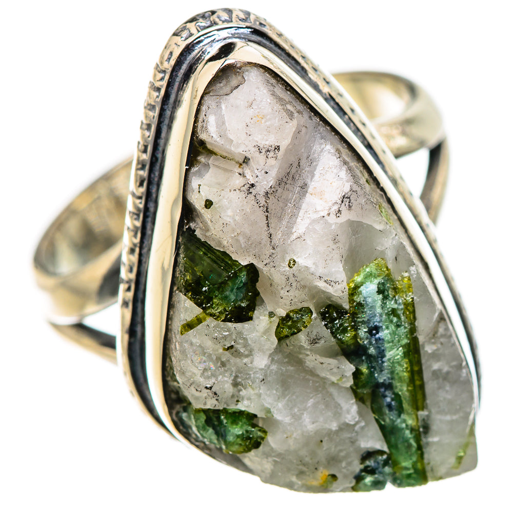 Green Tourmaline In Quartz Rings handcrafted by Anasilvercos - RING132697 - Photo 2