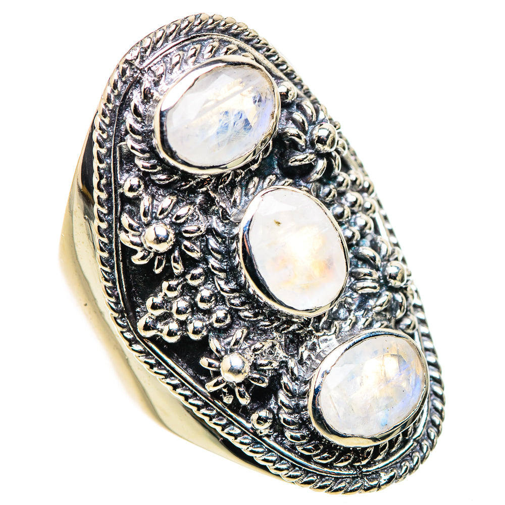 Rainbow Moonstone Rings handcrafted by Anasilvercos - RING132703 - Photo 2