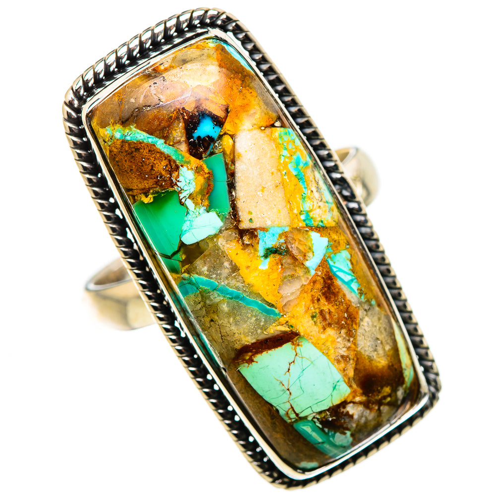 Kingman Mohave Turquoise Rings handcrafted by Anasilvercos - RING132737 - Photo 2