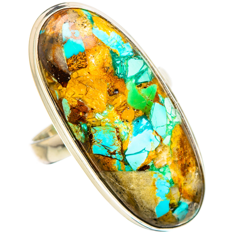 Kingman Mohave Turquoise Rings handcrafted by Anasilvercos - RING132739 - Photo 2