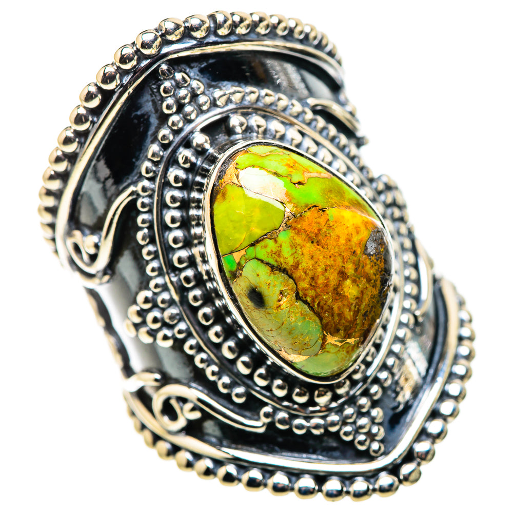 Green Copper Composite Turquoise Rings handcrafted by Anasilvercos - RING132751 - Photo 2