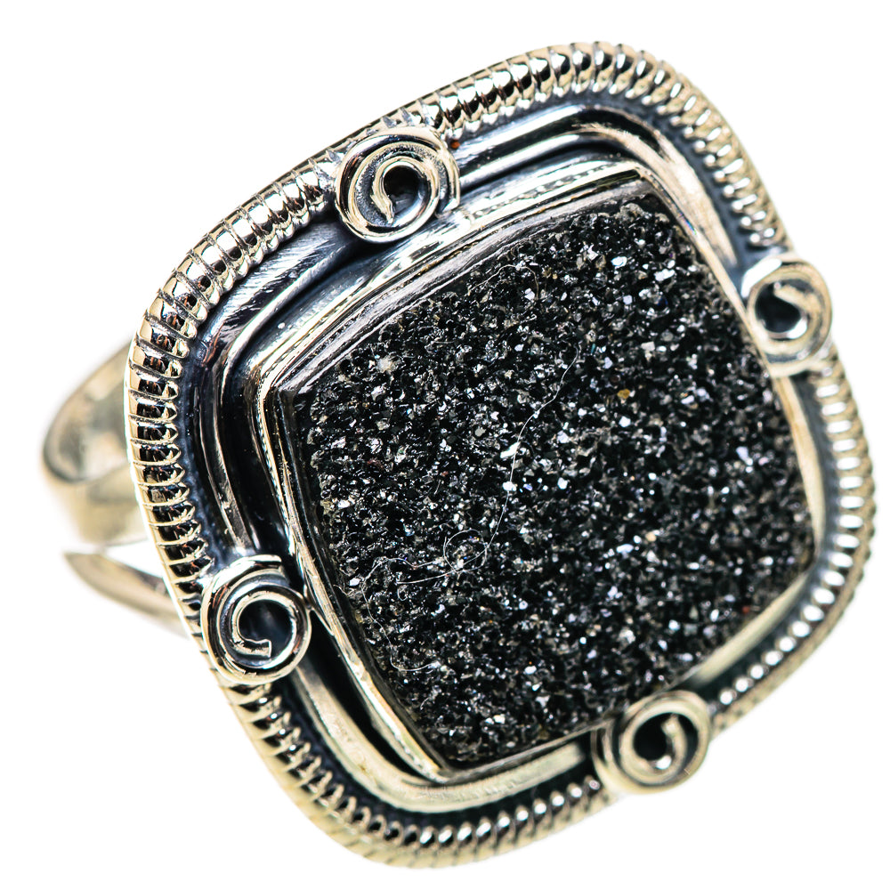Black Druzy Rings handcrafted by Anasilvercos - RING132781 - Photo 2