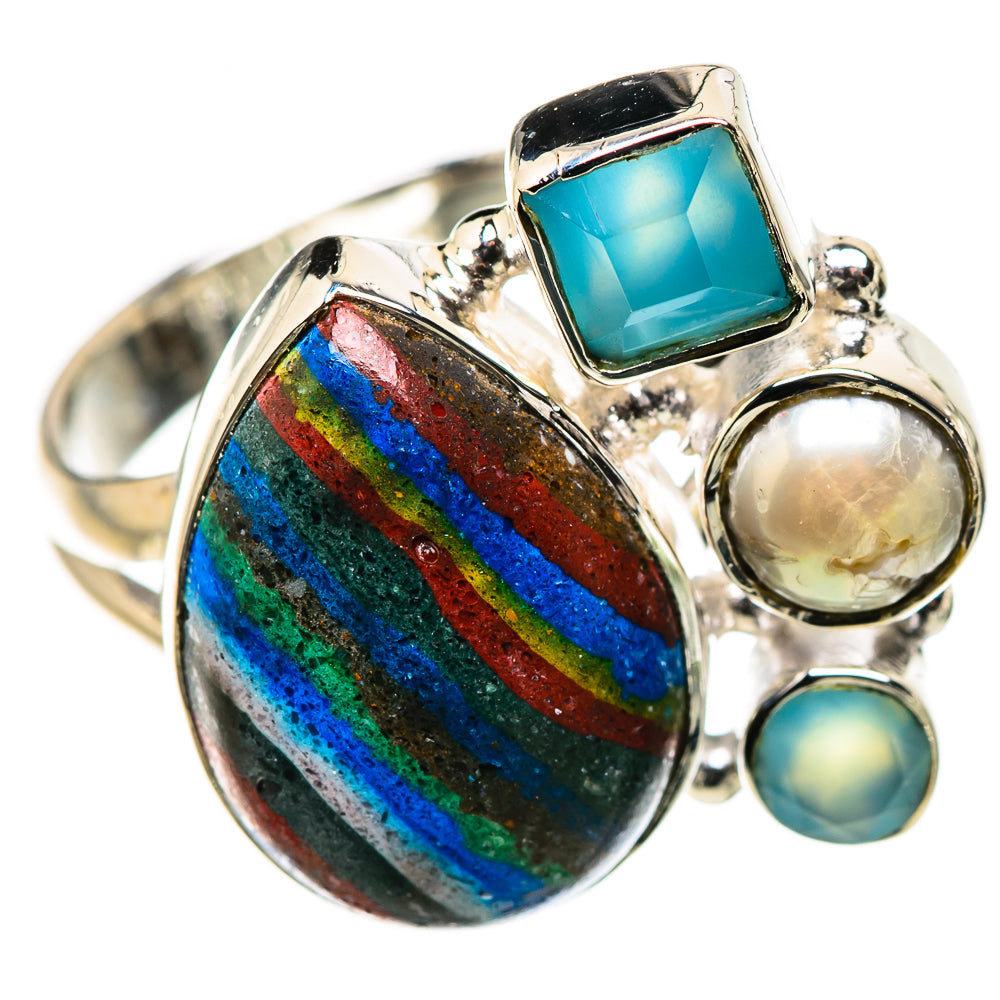 Rainbow Calsilica Rings handcrafted by Anasilvercos - RING132784 - Photo 2