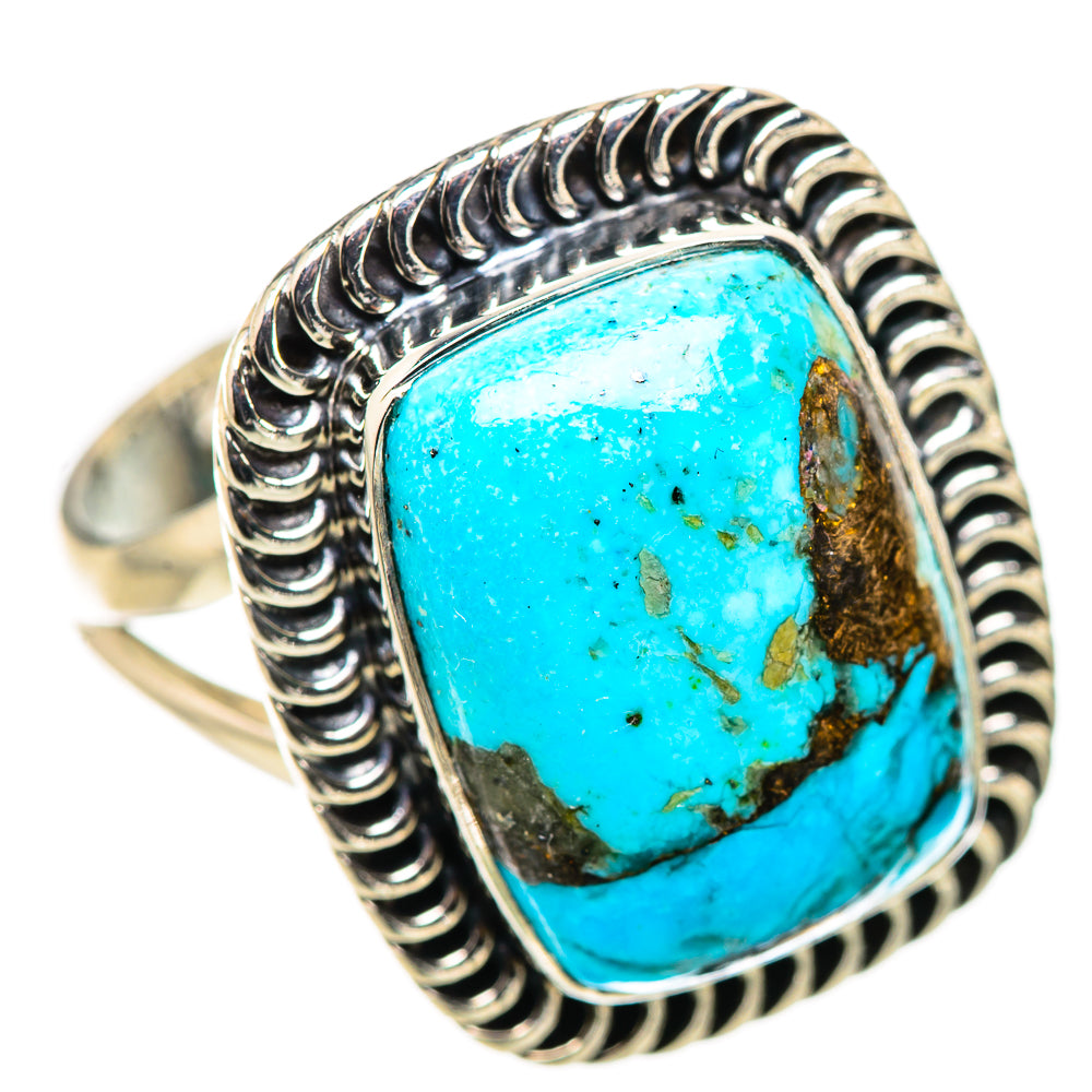Blue Copper Composite Turquoise Rings handcrafted by Anasilvercos - RING132822 - Photo 2