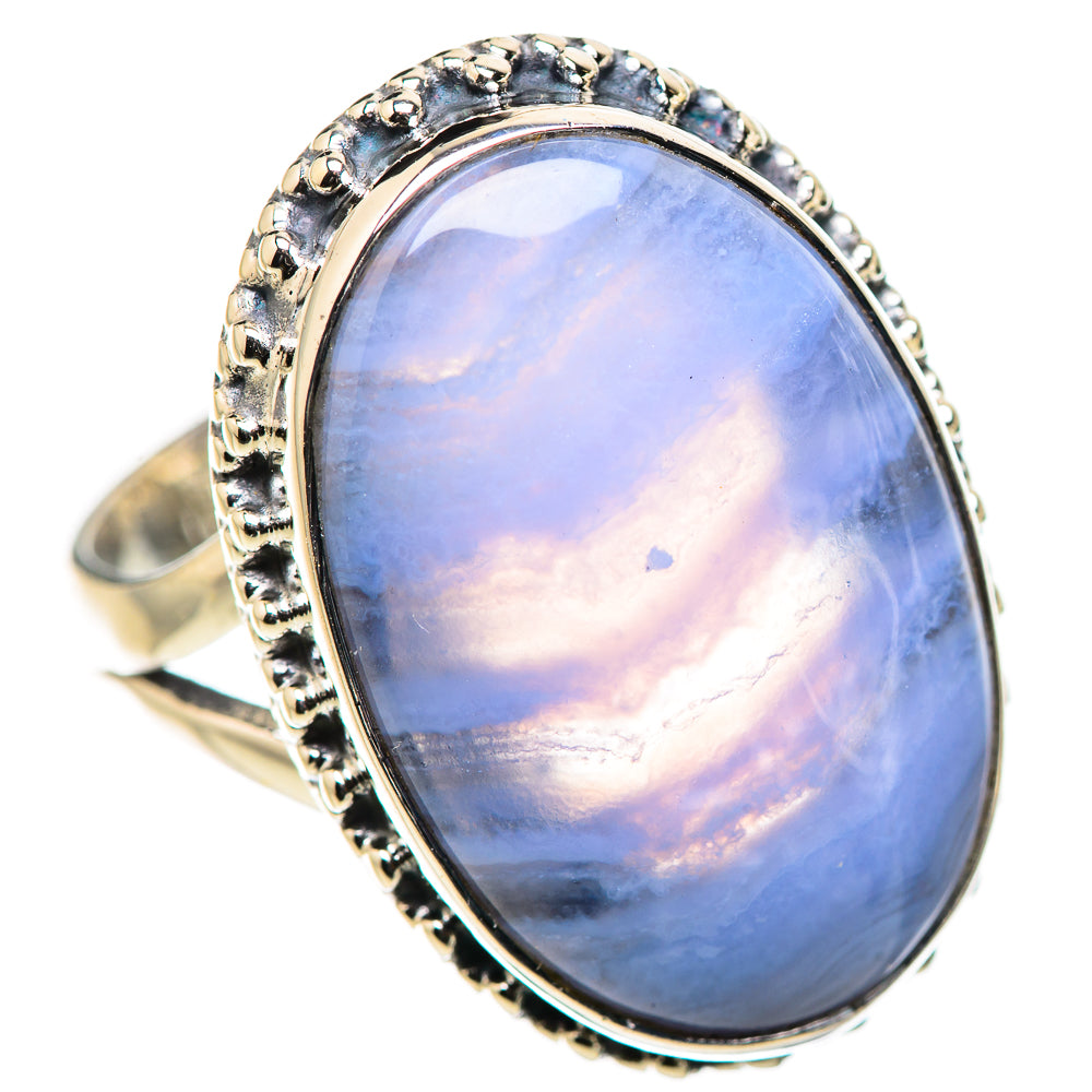 Blue Lace Agate Rings handcrafted by Anasilvercos - RING132840 - Photo 2