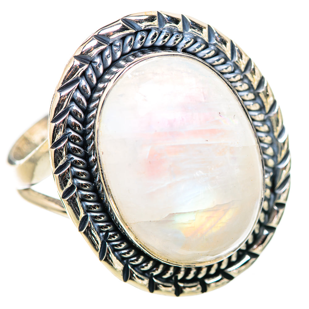 Rainbow Moonstone Rings handcrafted by Anasilvercos - RING132864 - Photo 2