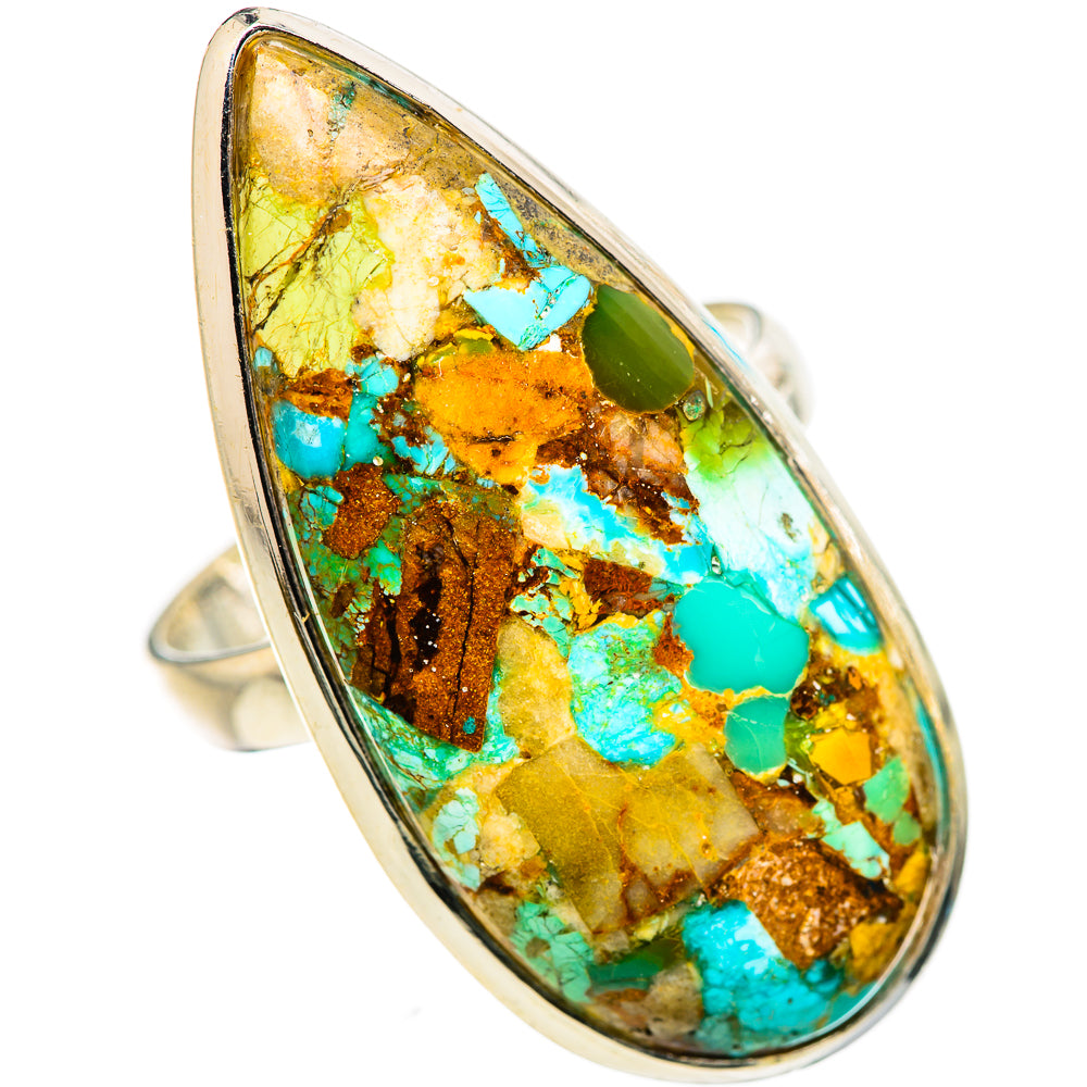 Kingman Mohave Turquoise Rings handcrafted by Anasilvercos - RING132920 - Photo 2