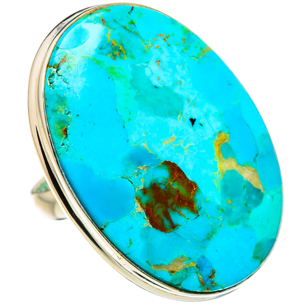 Kingman Mohave Turquoise Rings handcrafted by Anasilvercos - RING132926 - Photo 2