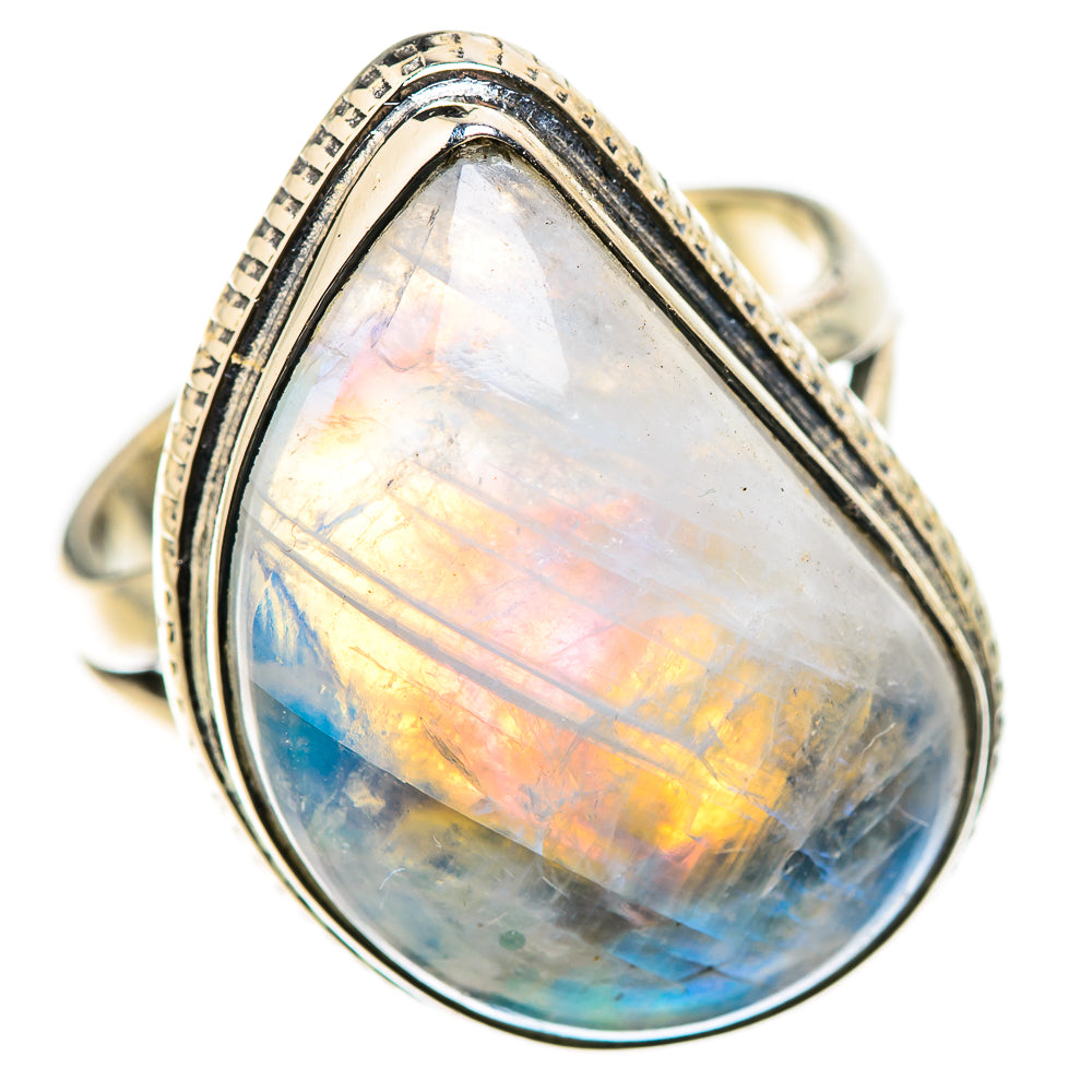 Rainbow Moonstone Rings handcrafted by Anasilvercos - RING132948 - Photo 2