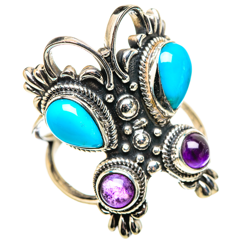 Sleeping Beauty Turquoise Rings handcrafted by Anasilvercos - RING132959 - Photo 2