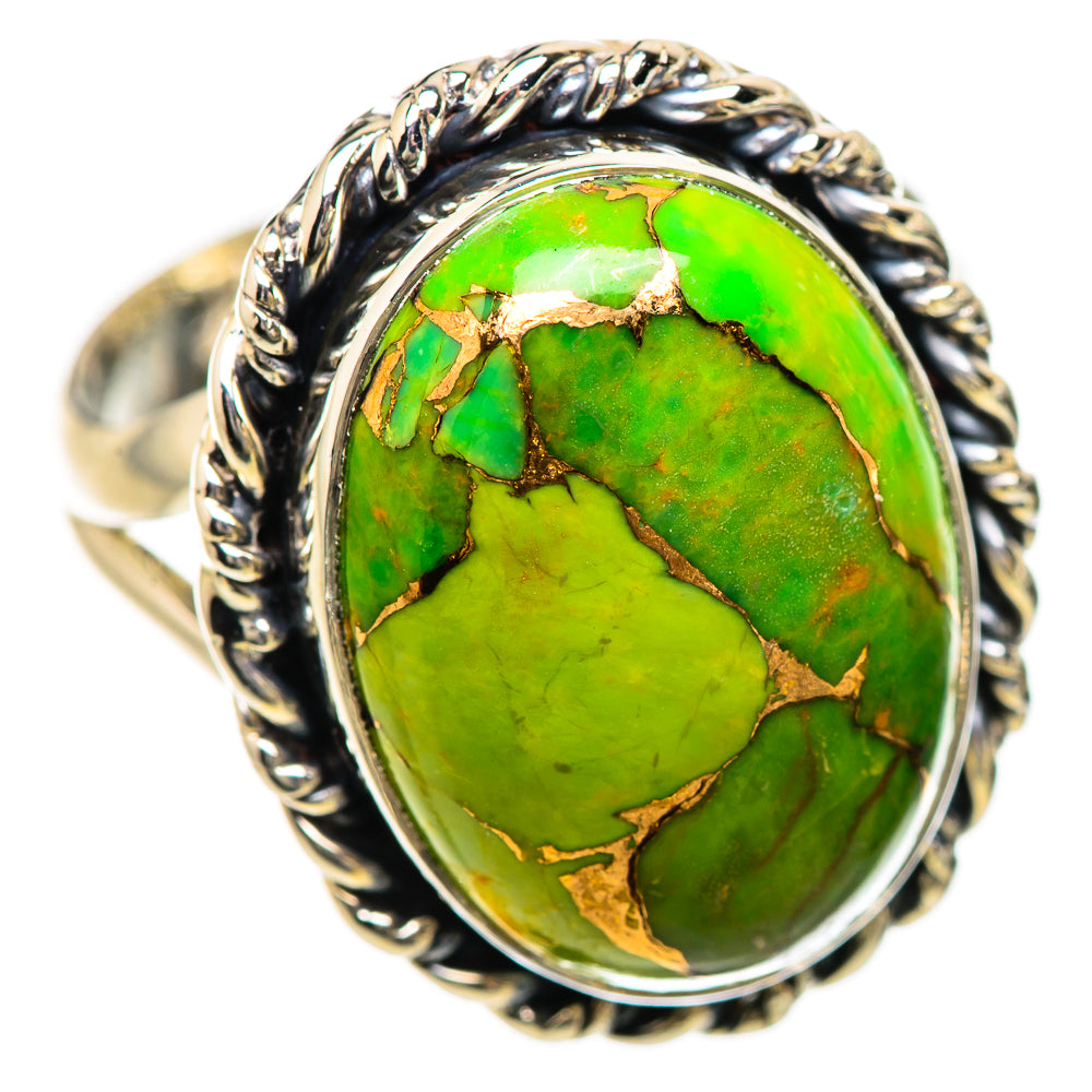 Green Copper Composite Turquoise Rings handcrafted by Anasilvercos - RING132971 - Photo 2
