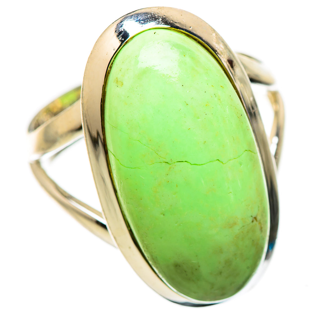 Lemon Chrysoprase Rings handcrafted by Anasilvercos - RING132998 - Photo 2